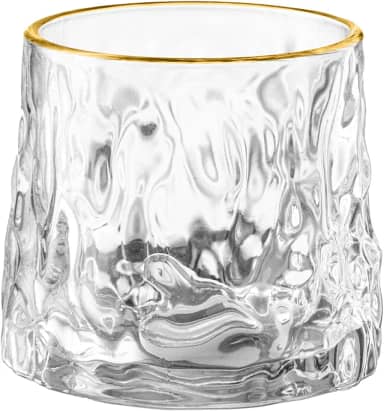 L'hermitage, COPO BAIXO PARA WHISKY FROST EM VIDRO C/BORDA DOURADA 180ml