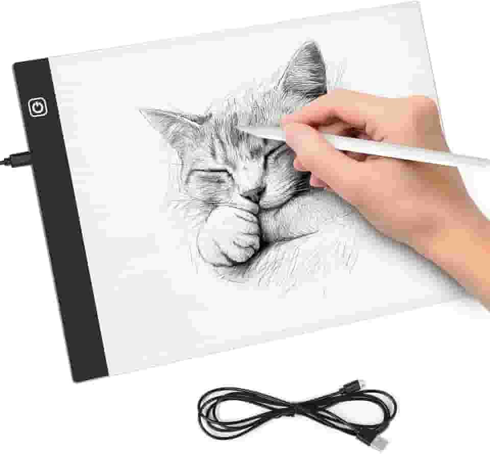 Prancheta Desenho com Luz LED A4, 3 Níveis Brilho Ajustável, Mesa Quadro Prancheta de Luz LED A4 Portátil para Desenho, Mesa de Cópia LED, Profissional Mesa Led para Desenhistas Premium