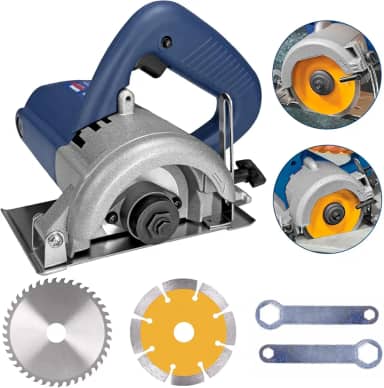 HOLTTER, Serra Mármore 1200W com Dois Discos de Corte Profissional Corta Piso Potente Granito Concreto Madeira Serra Marmore Elétrica 110mm 12000 rpm (110, Volts)