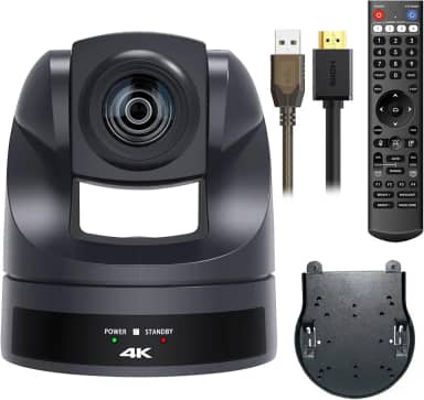 Câmera PTZ 4K com zoom óptico 20X, câmera POE para sala de videoconferência, transmissão ao vivo USB HDMI IP para cultos religiosos Vmix, Zoom, OBS, YouTube(Enviado do Brasil, sem impostos adicionais)
