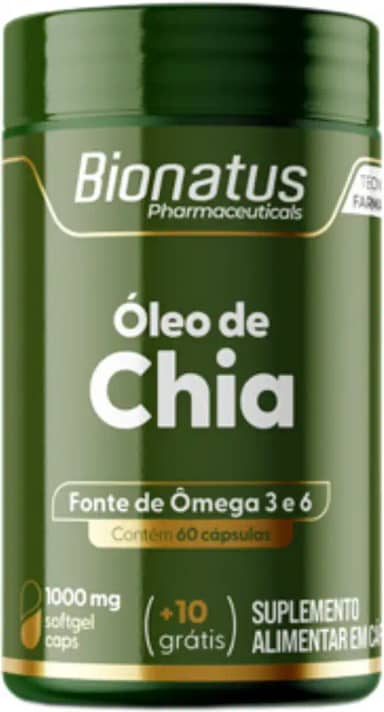 Bionatus, Óleo de Linhaça, Suplemento alimentar, Ômega 3 520mg, Ácido Alfa Linolênico (ALA) 520mg, 70 cápsulas • 70 doses, Verde