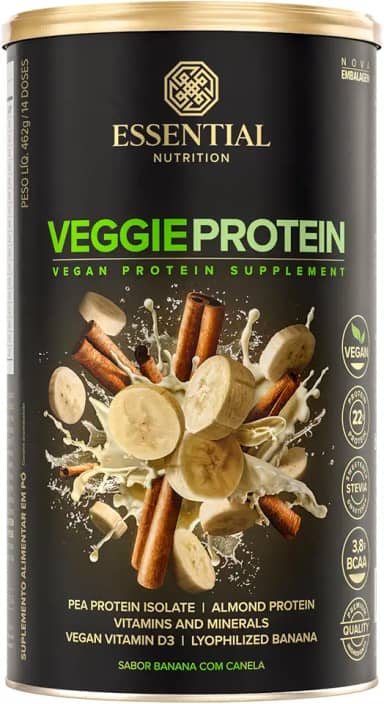 Veggie Protein sabor Banana Canela Essential Nutrition Lata 462g