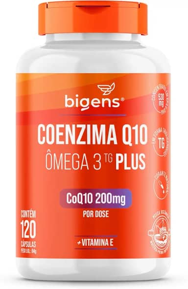 Coenzima Q10 200mg + Ômega 3 TG Plus + Vitamina E 120 Cápsulas Bigens (Unidade)