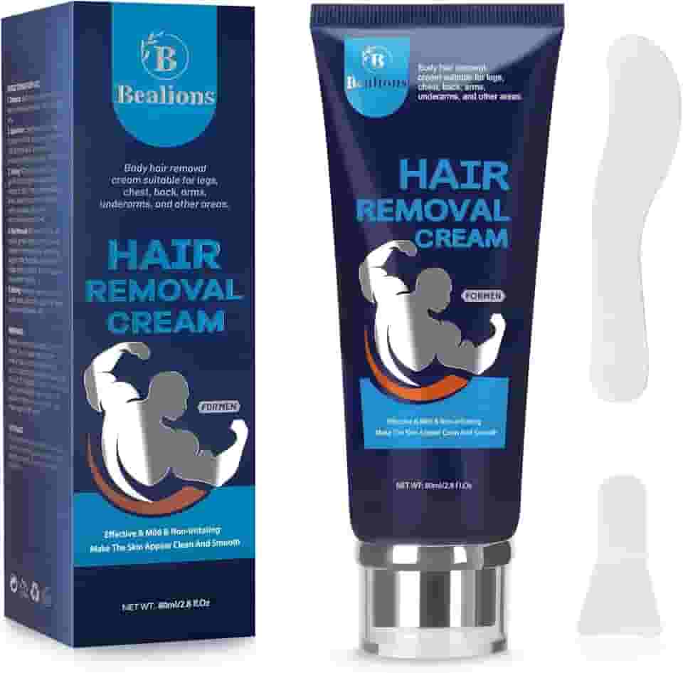 Creme de depilação suave para homens: sem irritação na pele - Áreas íntimas/privadas, remoção eficaz de pelos - creme depilatório corporal para remover cabelos indesejados 80 ml