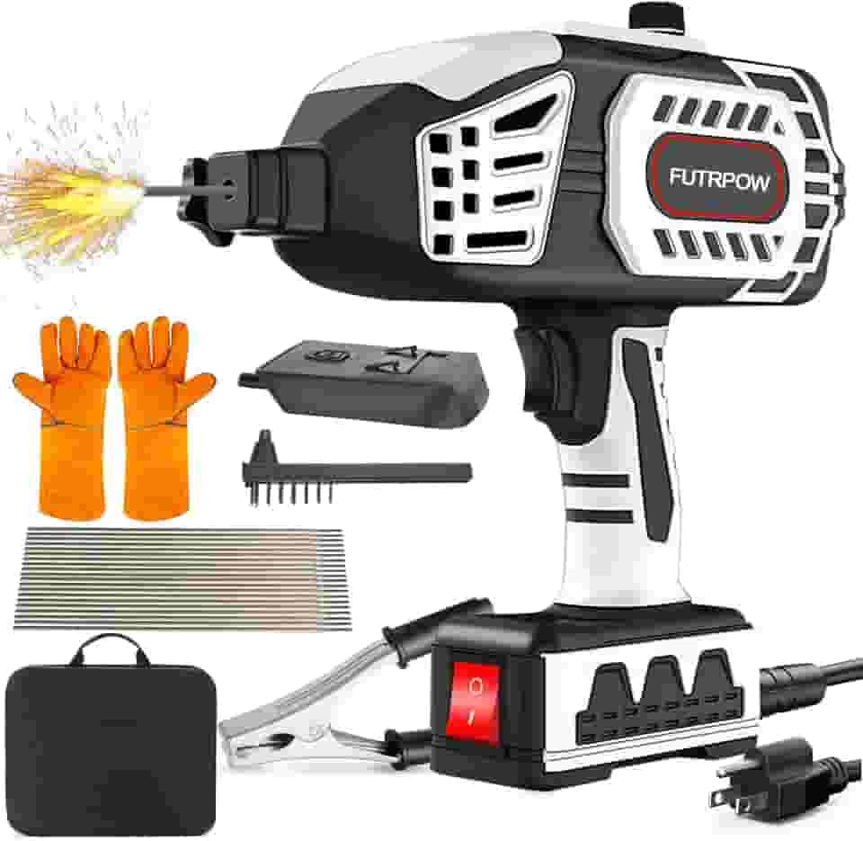 Máquina de solda portátil, pistola de solda portátil de saída 20-160A atualizada, máquina de solda ARC ajustável de corrente de 110 V com 20 hastes, inversor IGBT soldador portátil adequado