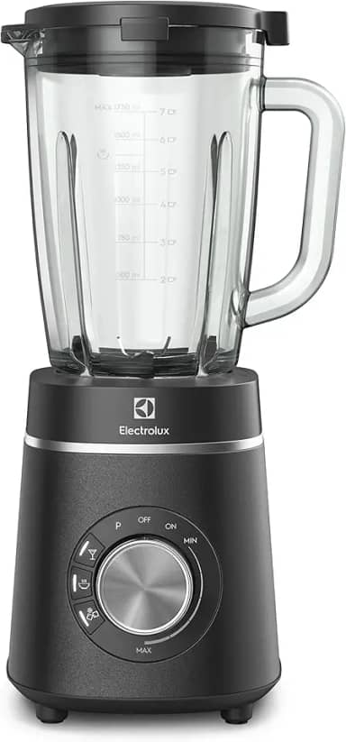 Electrolux Liquidificador inox preto jarra de vidro resistente capacidade 2L 3 receitas pre-programadas função pulsar 1200W BLP70 127v