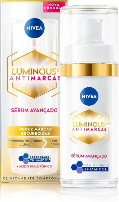 NIVEA Sérum Facial Cellular Luminous 630 30ml - Enriquecido com Ácido Hialurônico e Vitamina E, sua fórmula reduz marcas escurecidas, deixa a pele uniforme