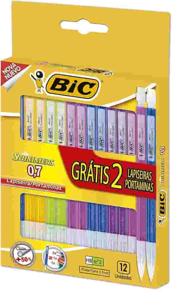 Lapiseira BIC Shimmers 0,7mm, Multicor, Corpo Colorido Brilhante, Hexagonal, Leve 14 Pague 12, 891946