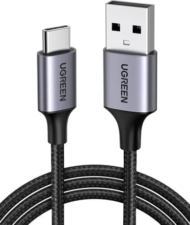 UGREEN Cabo de Dados USB para USB C 1m 3A, Carregamento Pápido, Cabo de Dados CarPlay, Design Resistente em Nylon Trançado, Compatível com iPhone 16(Plus/Pro)/15, Galaxy S24/S23, Pixel 8/7