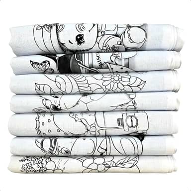 Kit 5 Panos de Prato Riscado P/Pintura Desenho Santa Margarida