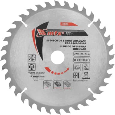 MTX Disco Serra Circular 230 mm × 25,4 mm × 36 Dentes – Madeira Macia, Dura, MDF e Compensado