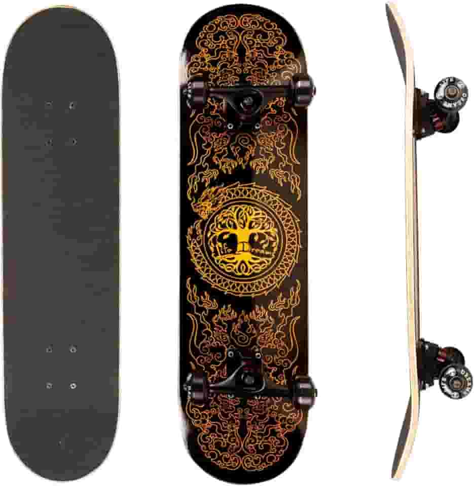 Skate Street Completo Montado Profissional PRO-II Maple Preto Black Dragon 120KG Life Dreams