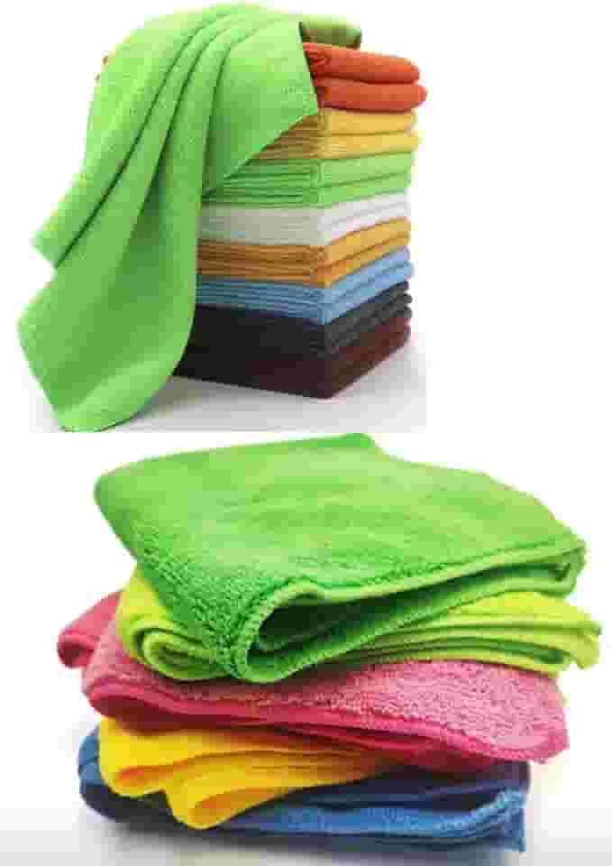 Kit 8 Panos de Chão Microfibra 4 Grandes 60x80cm + 4 Pequenos 30x30cm Pano de Limpeza Multiuso Alta Absorção Não Risca Ideal Para Cozinha Carro e Piso