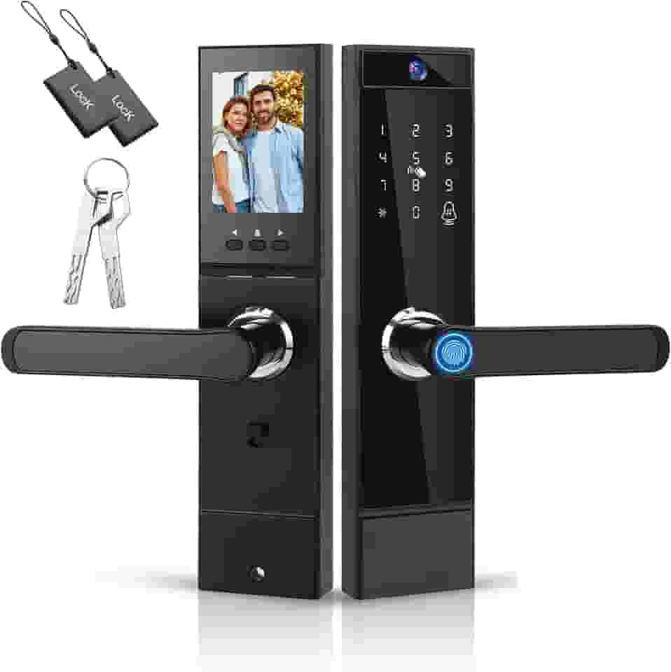 Fechadura Eletrônico Digital Biométrica Com Câmera Wifi, Controle do App Tuya
