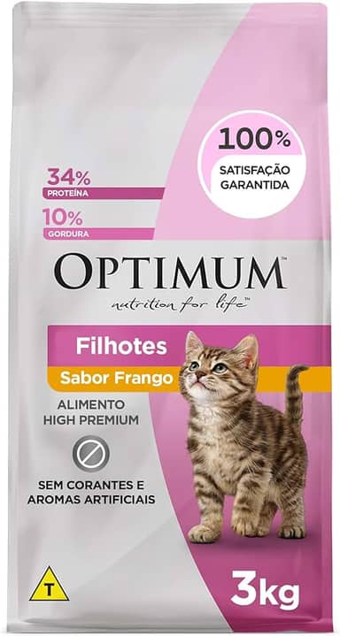 Ração Optimum para Gatos Filhotes Sabor Frango 3kg