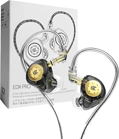 Fone De Ouvido Profissional KZ EDX Pro Intra-auricular, Driver Dinâmico Magnético Composto de 10mm, Cabo Substituível, Original - Perfeito para Cantores - AlverSun (PRETO)