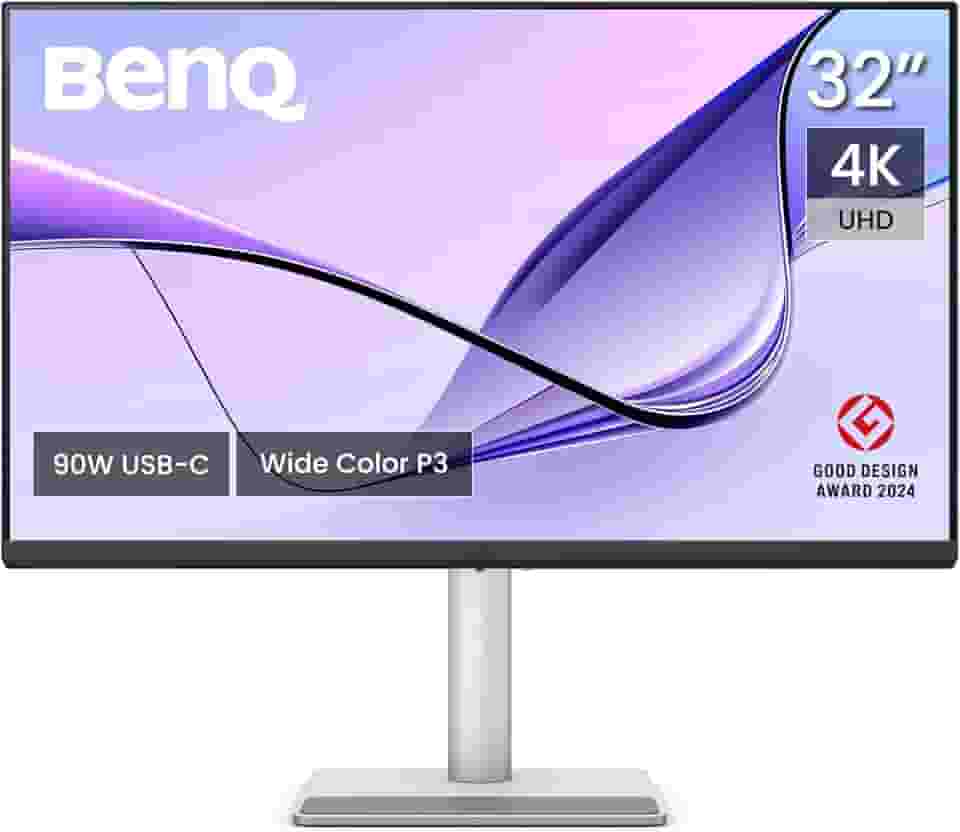 Monitor BenQ 32' MA320U 4K para Macbook® Pro/Air, 2 x USB-C, fonte 90W para carregar a bateria dos seus dispositivos