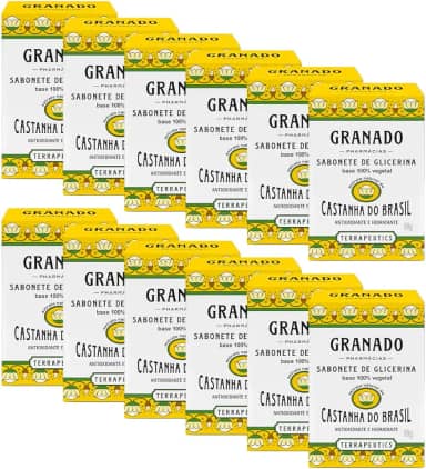 Granado Sabonete Glicerinado Terrapeutics, Castanha, 90g, 12 Unidades