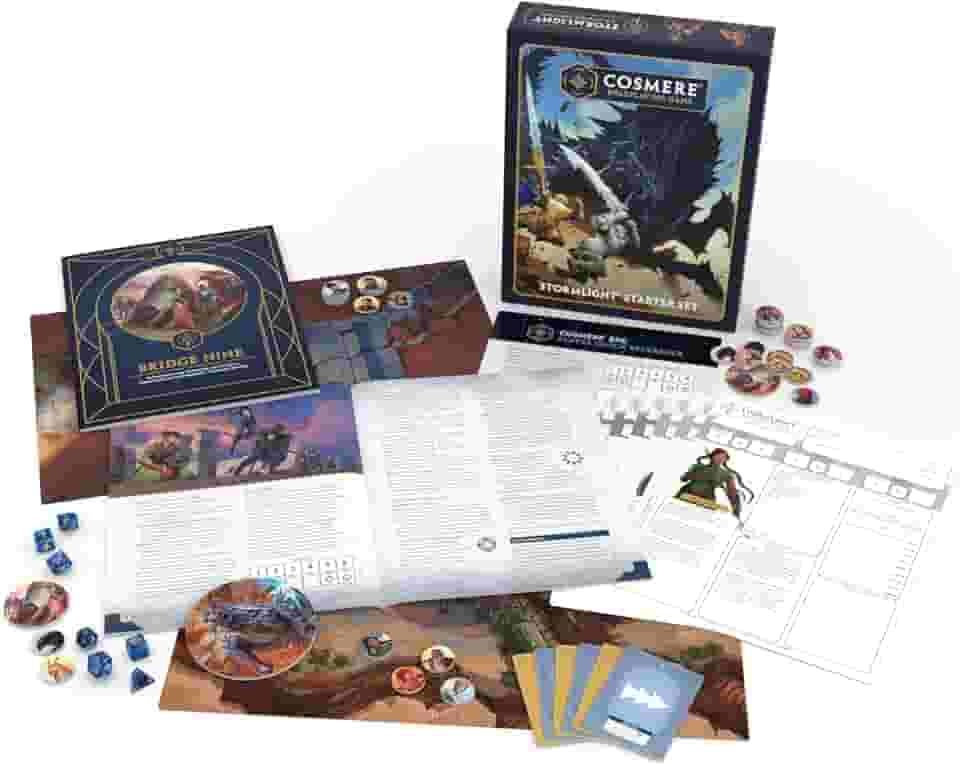 Cosmere RPG – Conjunto para iniciantes Stormlight, kit completo de RPG de mesa da Brotherwise Games |Perfeito para maiores de 13 anos | 1 a 6 jogadores | Meias de aniversário e Natal
