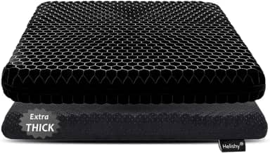 Almofada de assento de gel para ficar sentado por muito tempo, almofada de gel extragrossa para cadeira de rodas, almofadas macias para cadeiras de escritório, casa, assentos de carro, viagens longas