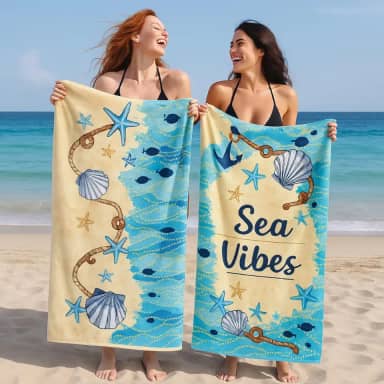 Kit 2 Toalhas Gigantes 75x150cm Banho Praia Piscina Verão – Concha Praia Mar Paz