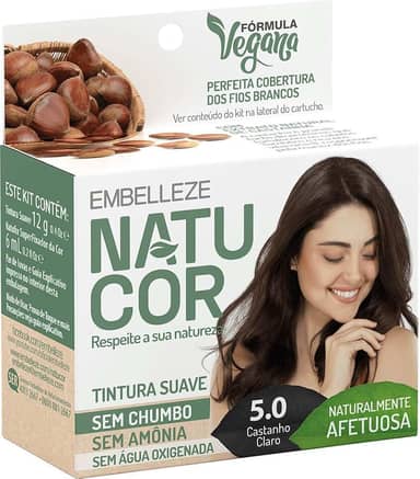 natucor Tinta de Cabelo Naturalmente Afetuosa 5.0 Kit, Castanho Claro