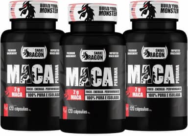3x Maca Peruana Negra 120 Capsulas 2000mg Black Pura Premium Importada Para Homens e Mulheres Original