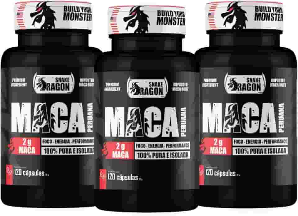 3x Maca Peruana Negra 120 Capsulas 2000mg Black Pura Premium Importada Para Homens e Mulheres Original