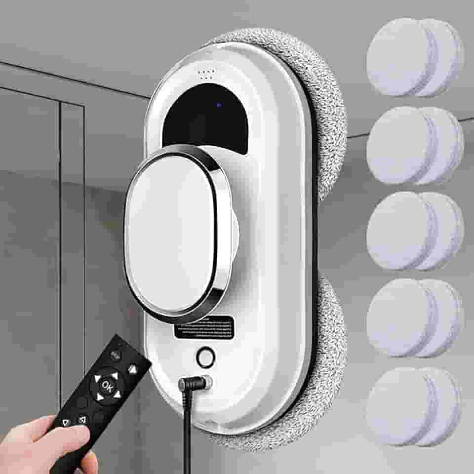 Robot Limpeza de vidro, robot inteligente de limpeza, poderosa de 5000 Pa | Limpeza automática, funcionamento com um só botão, proteção contra desligamento de 20 minutos