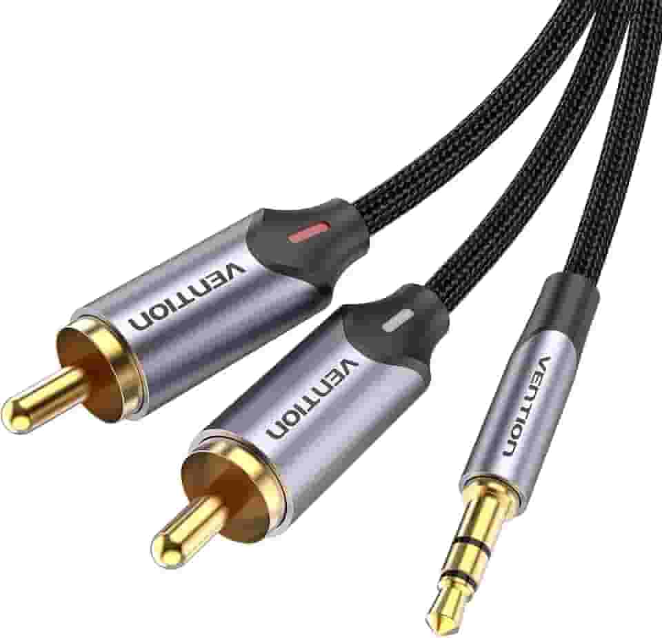 Cabo P2 Estereo Para Rca Blindado Audio Mesa Som 1,5m Metros Vention