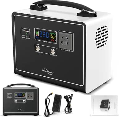 IIGENAI Gerador de Energia Portatil, Bateria 310Wh, 220V, Potência Nominal 300W, Pico de 600W,Estação de Energia para Camping, Falta de Energia