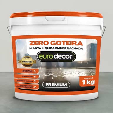 Manta Líquida Emborrachada Premium 1KG – Impermeabilizante Zero Goteira para Telhados, Lajes e Vazamentos – Eurodecor - BRANCO