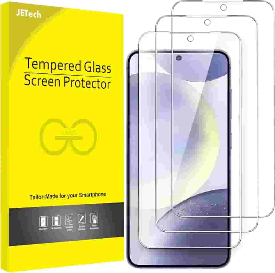 JETech Película de Vidro Temperado para Samsung Galaxy S24+ / S24 Plus 5G 6,7 Polegadas, Protetor de Tela, Compatível com ID de Impressão Digital, HD Claro, Pacote com 3