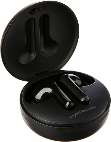 LG TONE Free FN6 - UVnano mata 99,9% das bactérias na malha do alto-falante Fones de ouvido Bluetooth sem fio com som Meridian, Microfone duplo, compatível com iPhone e Android, carregamento rápido.