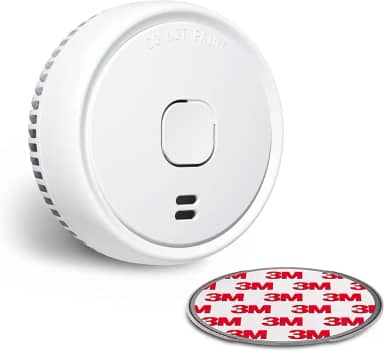 Ecoey Detector de fumaça, alarme de fumaça com tecnologia fotoelétrica avançada, detector de fumaça com botão de teste e lembrete de bateria fraca, alarme de incêndio usado no quarto, casa, FJ138, 1