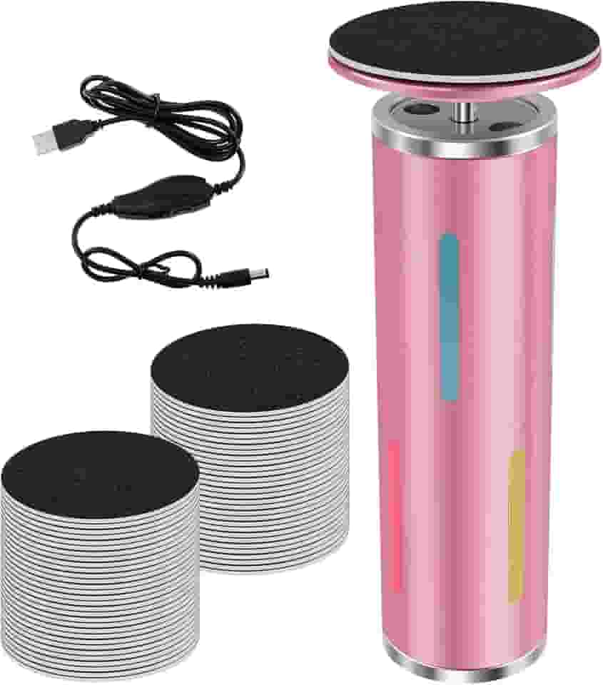 Removedor elétrico de calos do pé, ferramenta profissional de pedicure de 12 cm mais longa, 600 RPM para removedor de calos - velocidade ajustável, lixa elétrica para os pés com 60 discos de lixa para