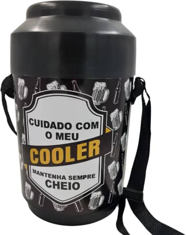 Dupétriz Cooler Térmico para 12 Latas de Cerveja ou Refrigerante, Caixa Térmica Redondo com Alça de Plástico e Tampa, Ideal para Festas, Churrascos, Praia e Piscina