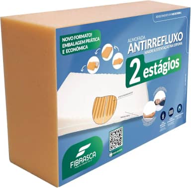 Travesseiro Antirrefluxo 2 Estágios – Rampa Terapêutica para Refluxo – Embalagem Compacta – Branco - Fibrasca