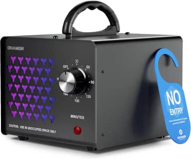 ONAMOR Eliminador de odores de gerador de ozônio 70.000 mg, remoção de odores de máquina de ozônio de alta capacidade até 6000 m², ozonizador ionizador para fumaça, carro, porão e quarto de animais de