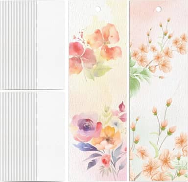 60 marcadores de página em aquarela, 63,5 kg/300 GSM, cartões de papel aquarela para pintura, projetos faça-você-mesmo (4,8 x 15 cm)