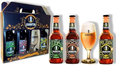 Kit de Cerveja Artesanal para Presente - Schornstein 3 Garrafas 500 ml + Taça 350 ml