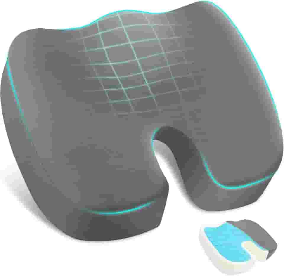 Almofada Coccix, Almofada para Coccix de Gel, 44 * 34 * 7CM, Hemorroida, Em forma de U Cadeira