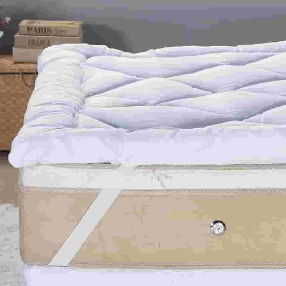 Pillow Top 400 Fios Toque de Plumas Casa Dona (Queen)