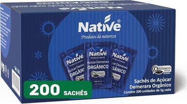 Açúcar Demerara Orgânico Native com 200 Sachês de 5g