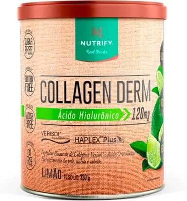 Nutrify - Collagen Derm Limão Derm 330G - Colágeno Hidrolisado e Ácido Hialurônico - Hidratação, Elasticidade e Saúde da Pele - Limão