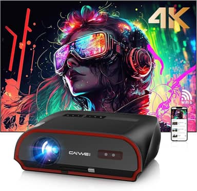 Projetor 4K inteligente para visualização à luz do dia | 1800 ANSI Lumens, Android TV e WiFi 6 | Cinema em casa e cinema ao ar livre de 300 polegadas, Bluetooth 5.2, HDMI, foco e distorção trapezoidal