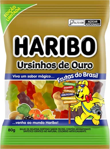 Bala de Gelatina Ursinhos de Ouro Frutas do Brasil 80g