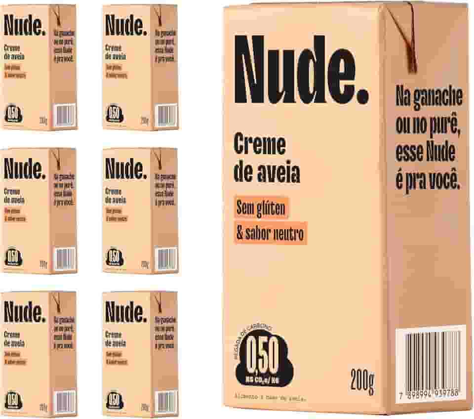 Nude Pack Creme de Aveia Culinário Vegano 200g - Caixa 6 Unidades