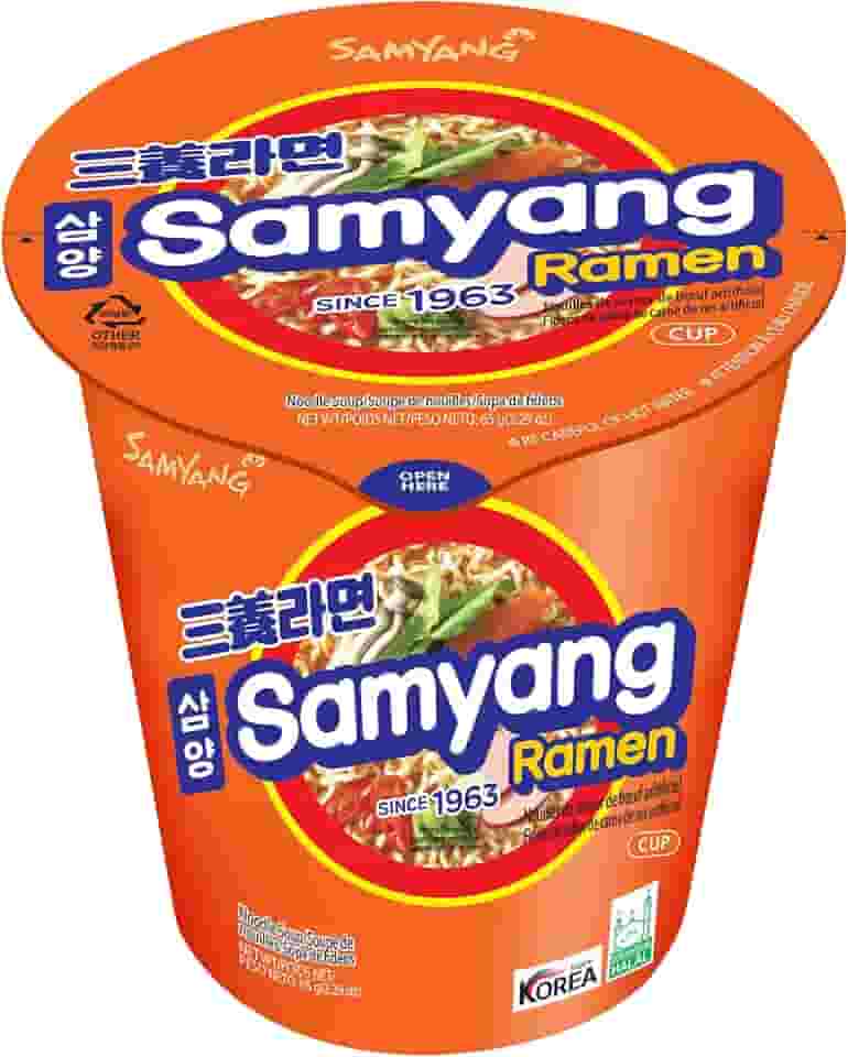 Lamen Cup Samyang - Sabor Carne com Vegetais * Picante * Importado da Corea