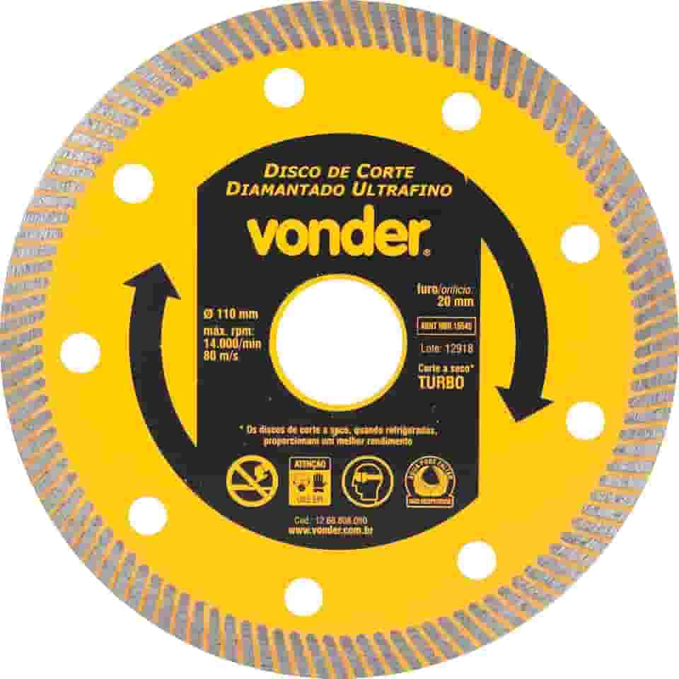 Vonder, Disco De Corte Diamantado, 110 Mm, Para Porcelanato, Ultrafino.